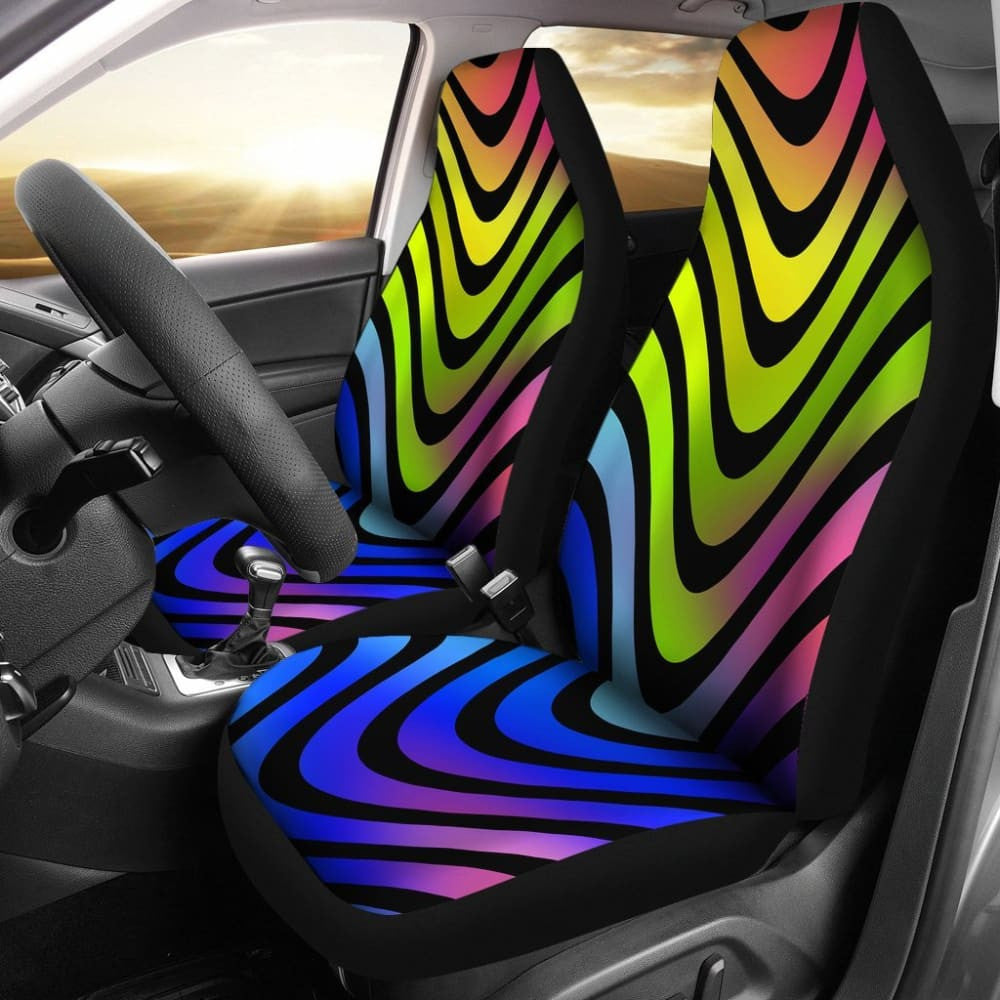Abstract Rainbow Design Car Seat Covers