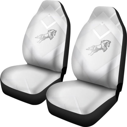 Amazing Shine Silver Horse Mustang Custom Metallic Style Printed Car Seat Covers