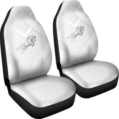 Amazing Shine Silver Horse Mustang Custom Metallic Style Printed Car Seat Covers