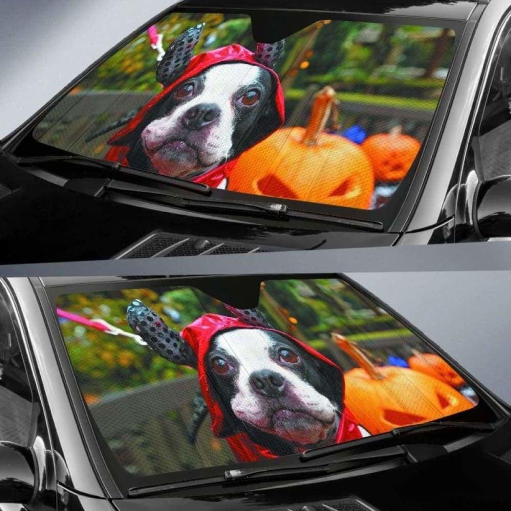 Boston Terrier Haloween Auto Sun Shades
