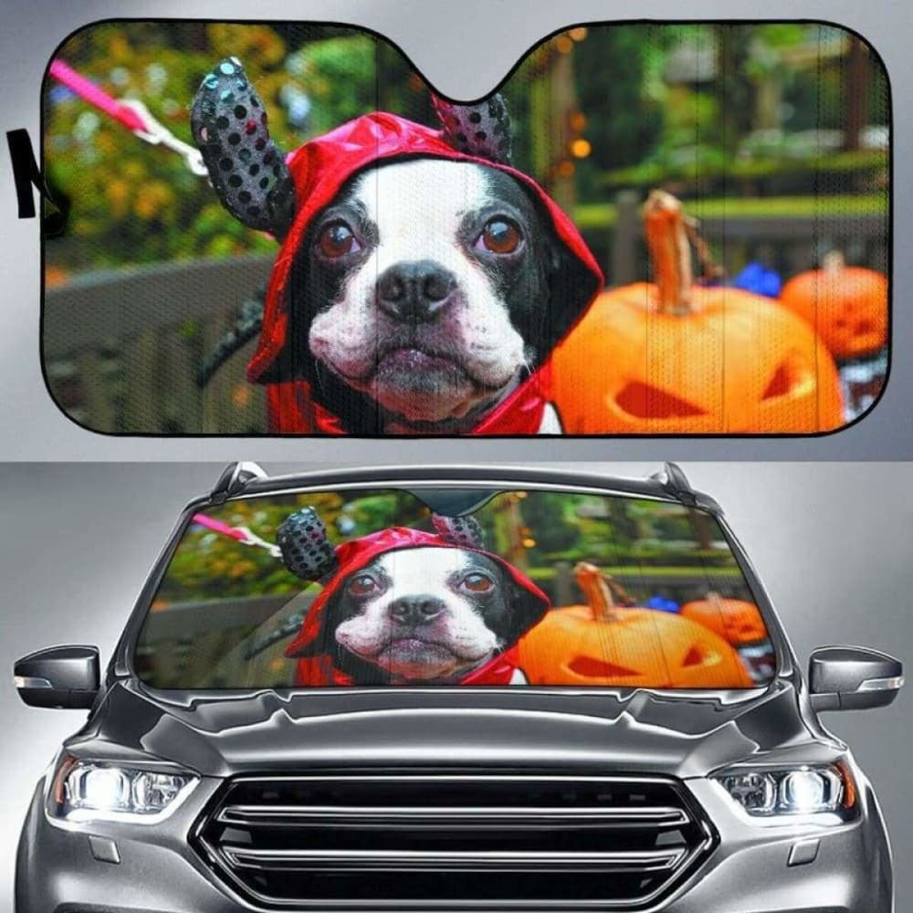 Boston Terrier Haloween Auto Sun Shades