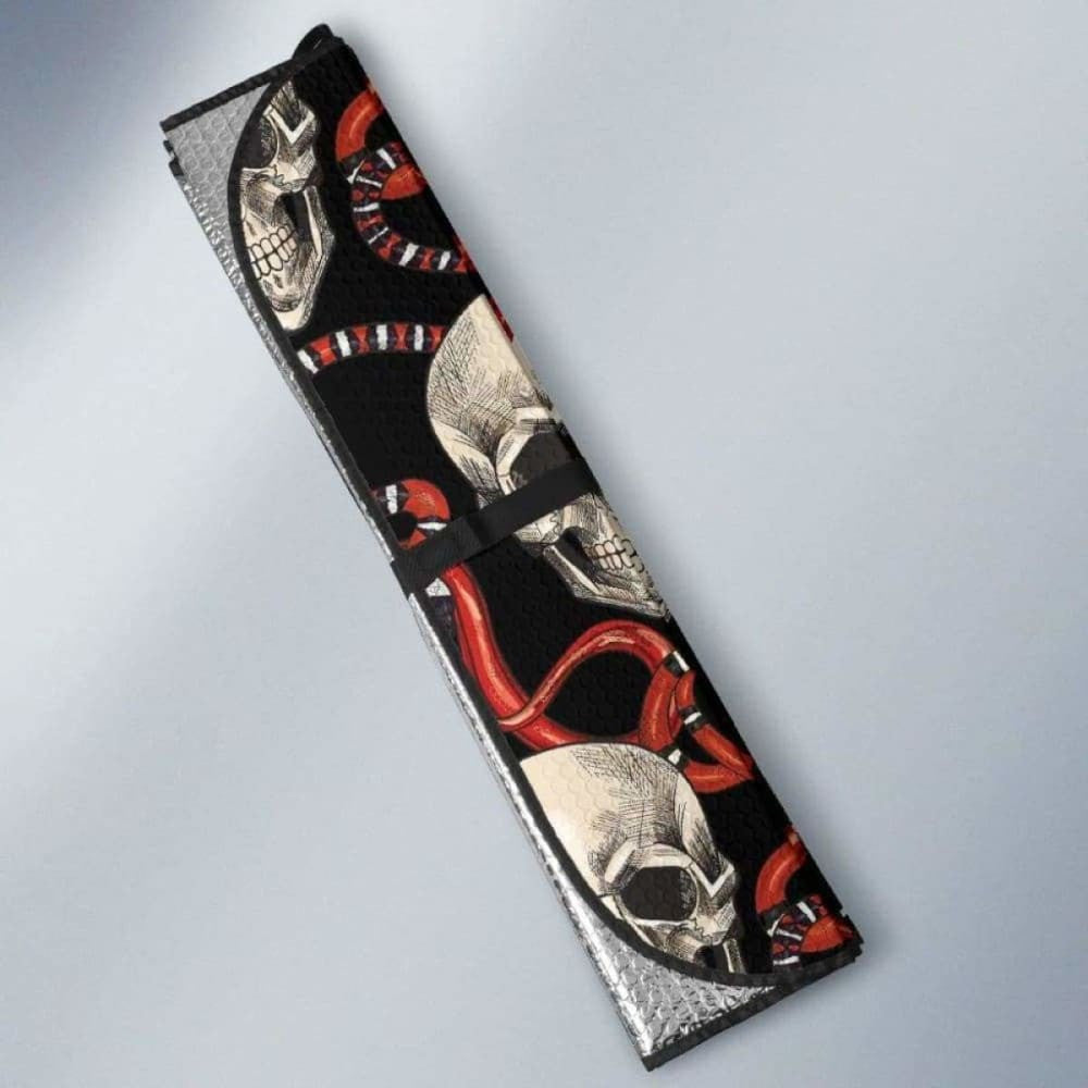 Red Snake Skull Pattern Car Auto Sun Shades