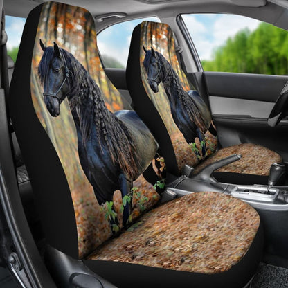 Beautiful Black Horse In The Forest Animal Car Seat Covers Amazing Gift Ideas