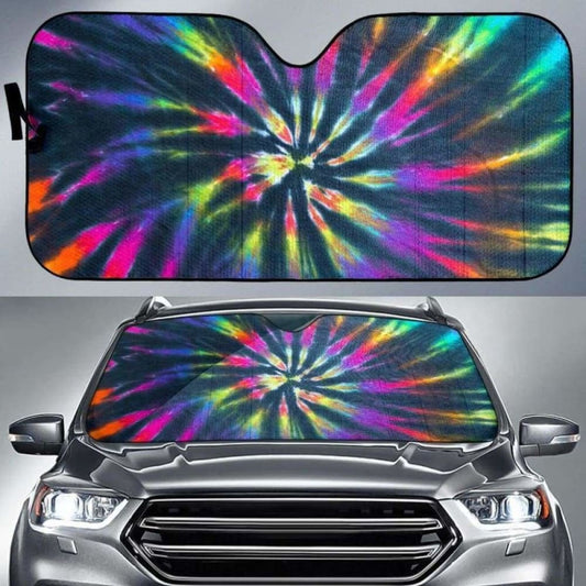 Colorful Neon Tie Dye Car Sun Shades