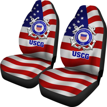 US Coast Guard Car Seat Covers American Flag