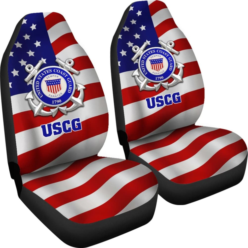 US Coast Guard Car Seat Covers American Flag