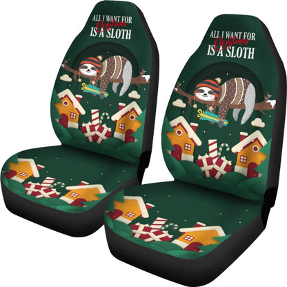 All I Want for Christmas Is A Sloth Car Seat Covers Merry Xmas