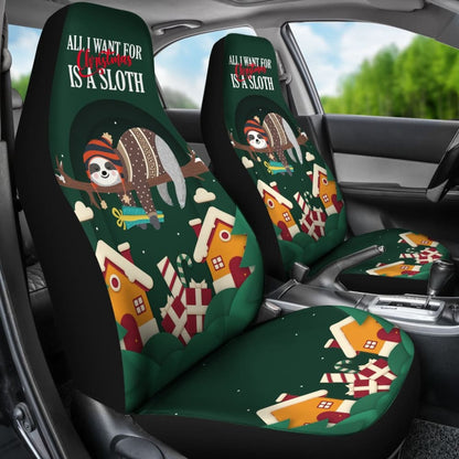 All I Want for Christmas Is A Sloth Car Seat Covers Merry Xmas