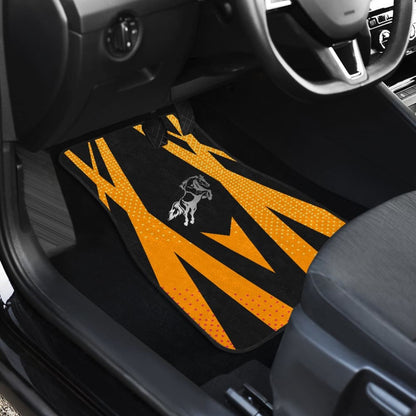 Amazing Black Orange Horse Mustang Custom Metallic Style Printed Car Floor Mats
