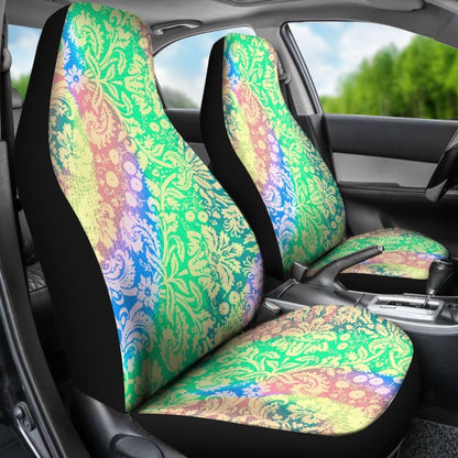 Rainbow Blue Green Car Seat Covers