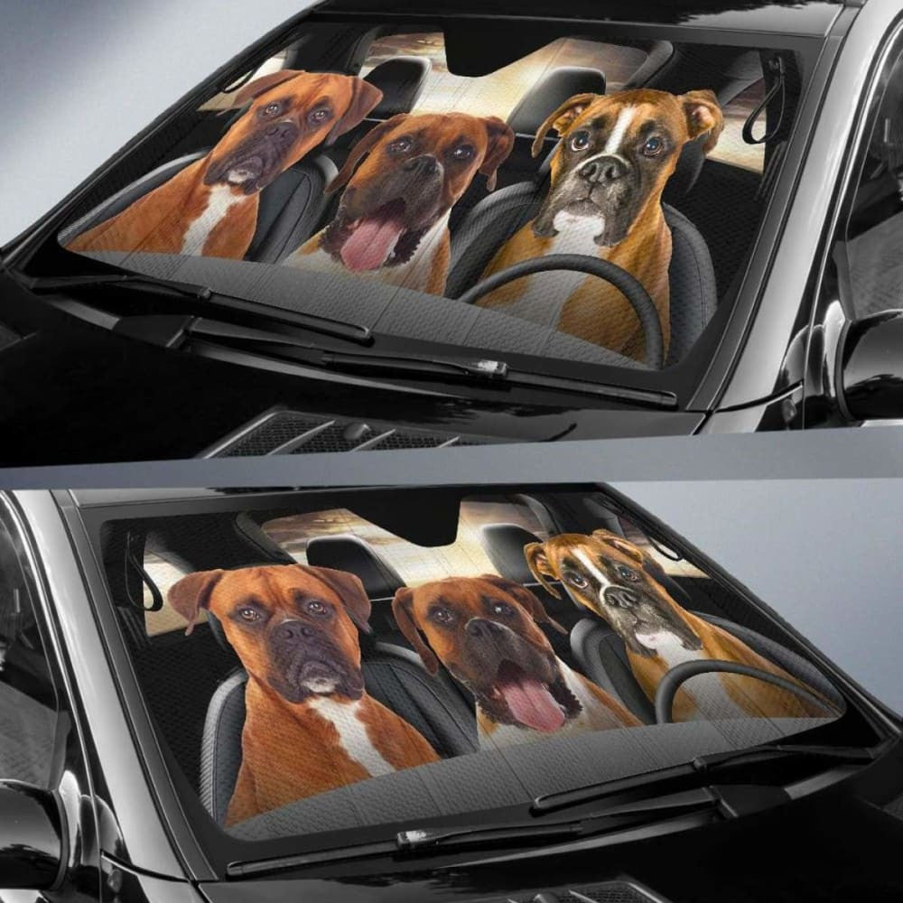 Boxer Dog Auto Sun Shade Car Sun Visor Funny