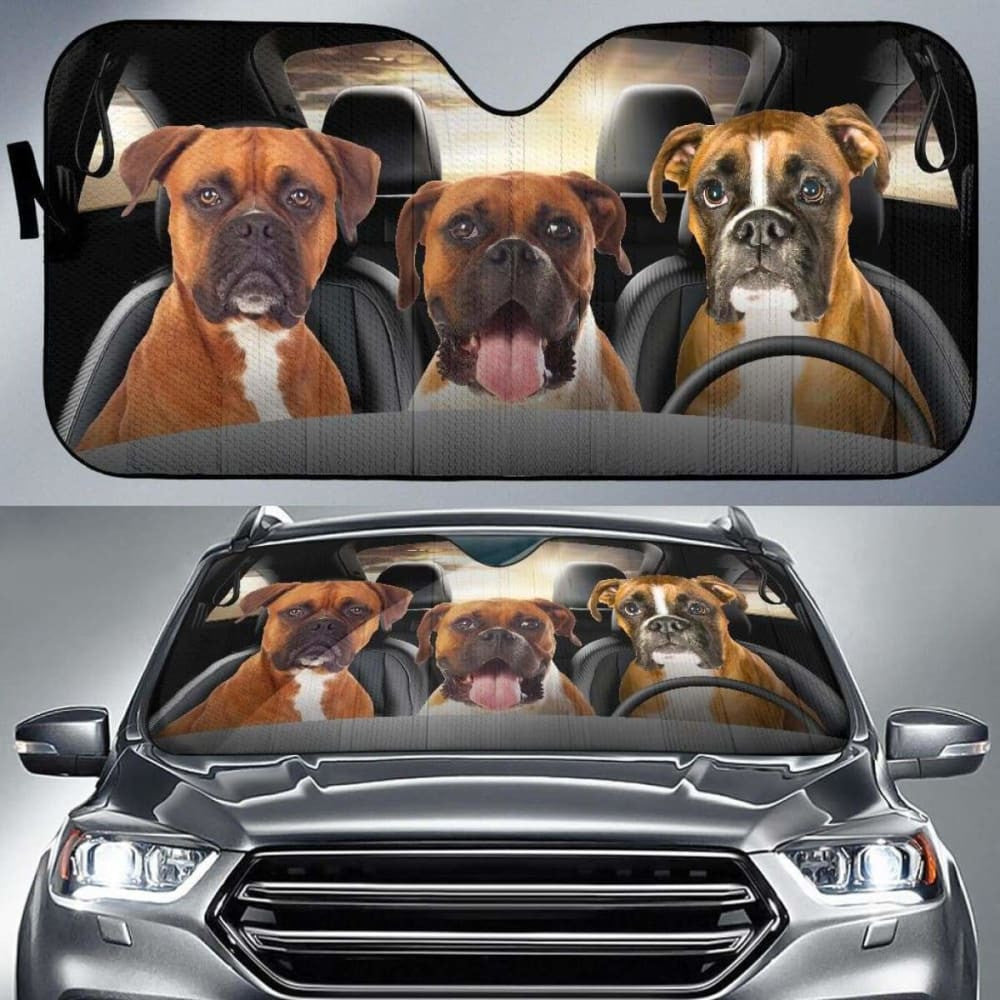 Boxer Dog Auto Sun Shade Car Sun Visor Funny