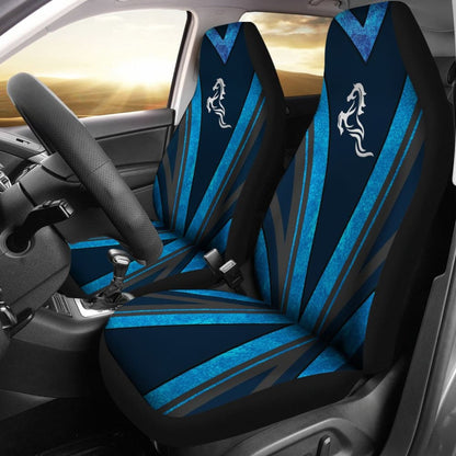 Amazing Blue Horse Mustang Metallic Style Printed Car Accessories Car Seat Covers