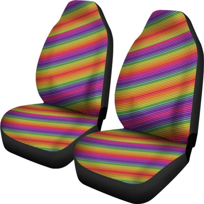 Rainbow Stripes Car Seat Covers