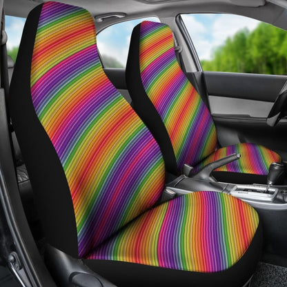 Rainbow Stripes Car Seat Covers