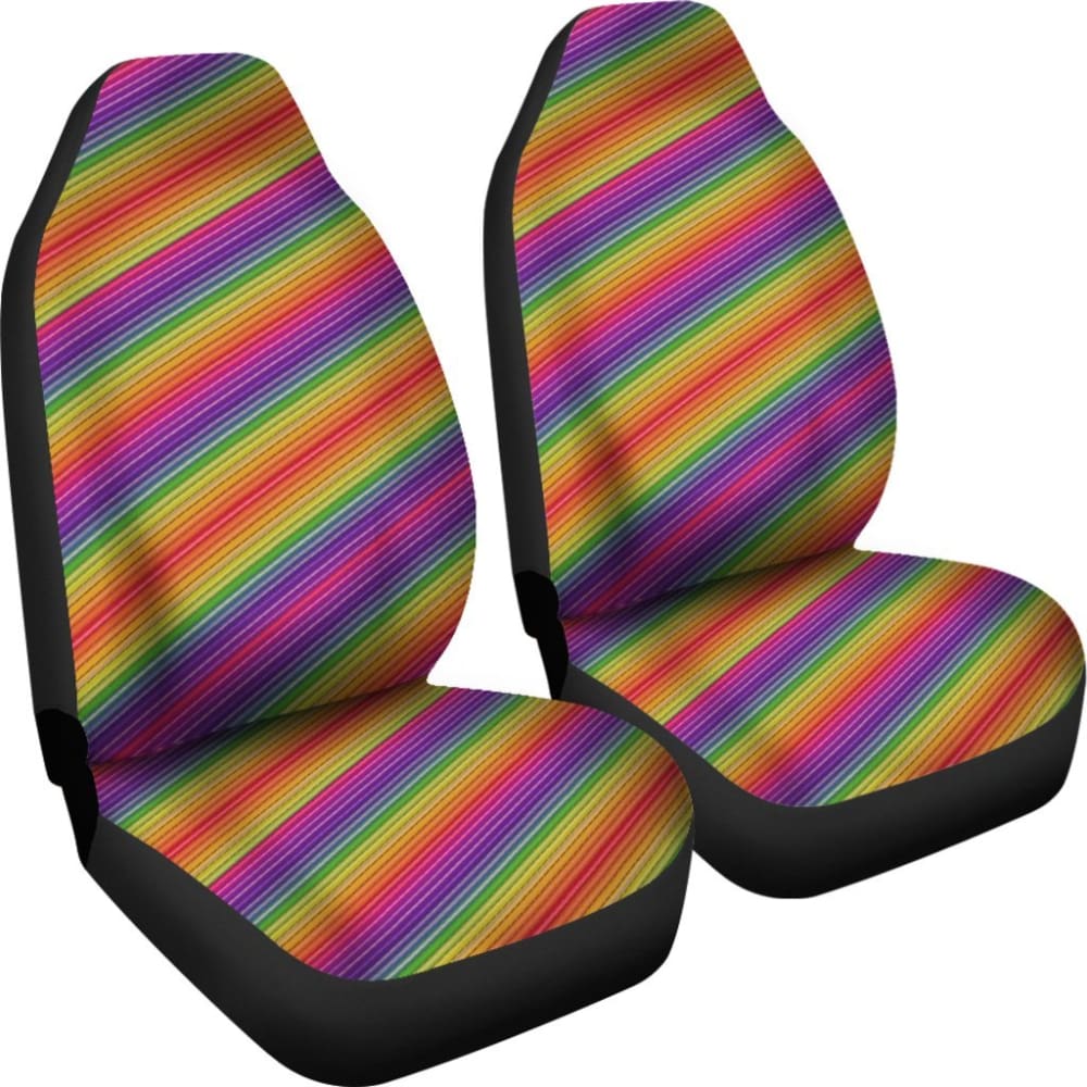 Rainbow Stripes Car Seat Covers