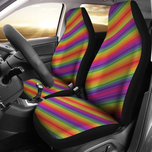 Rainbow Stripes Car Seat Covers