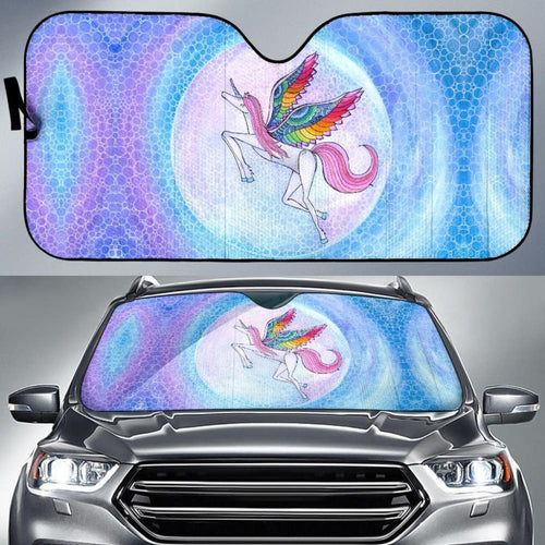 Rainbow Unicorn Auto Sun Shade