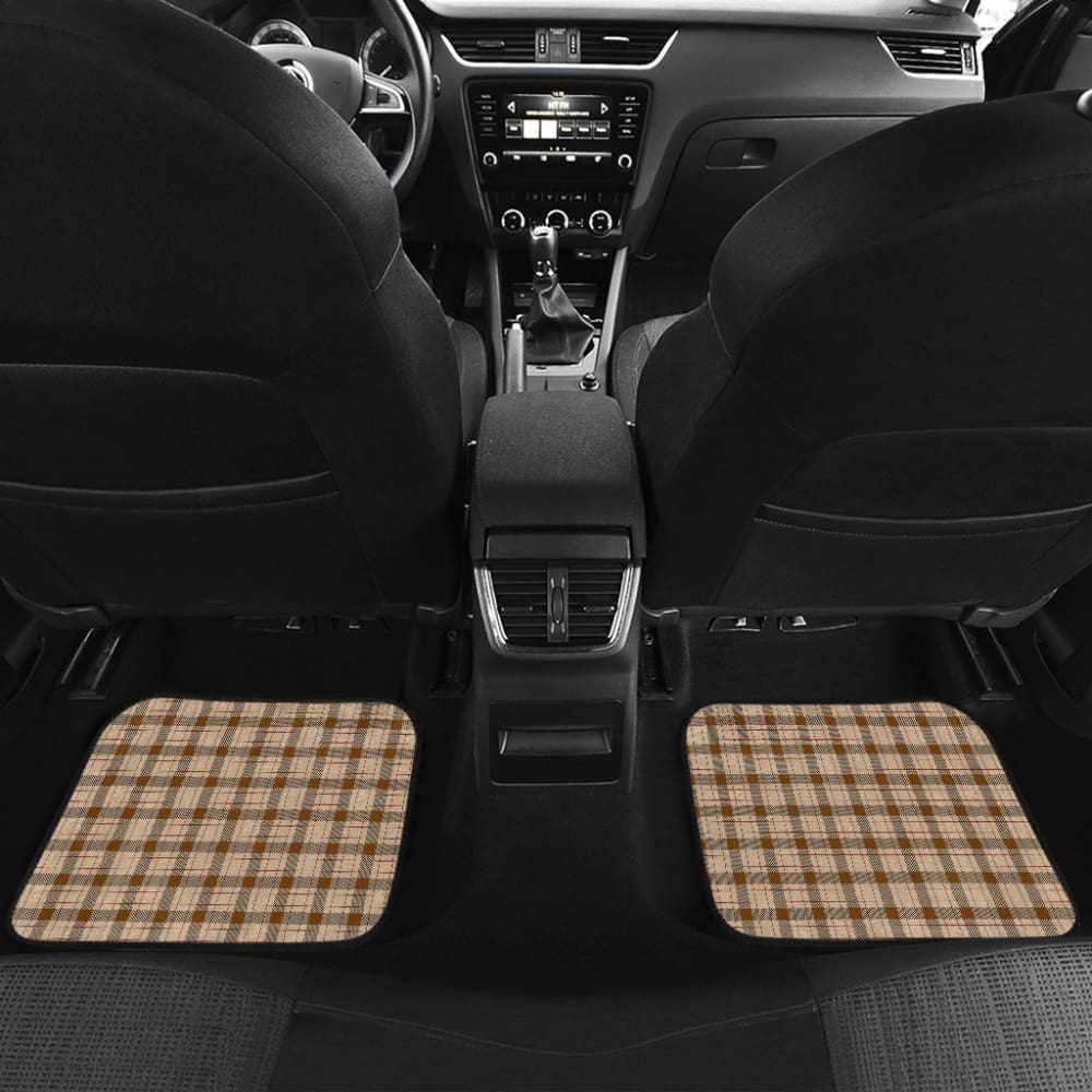 Dark Brown Checked Buffalo Plaid Amazing Car Floor Mats