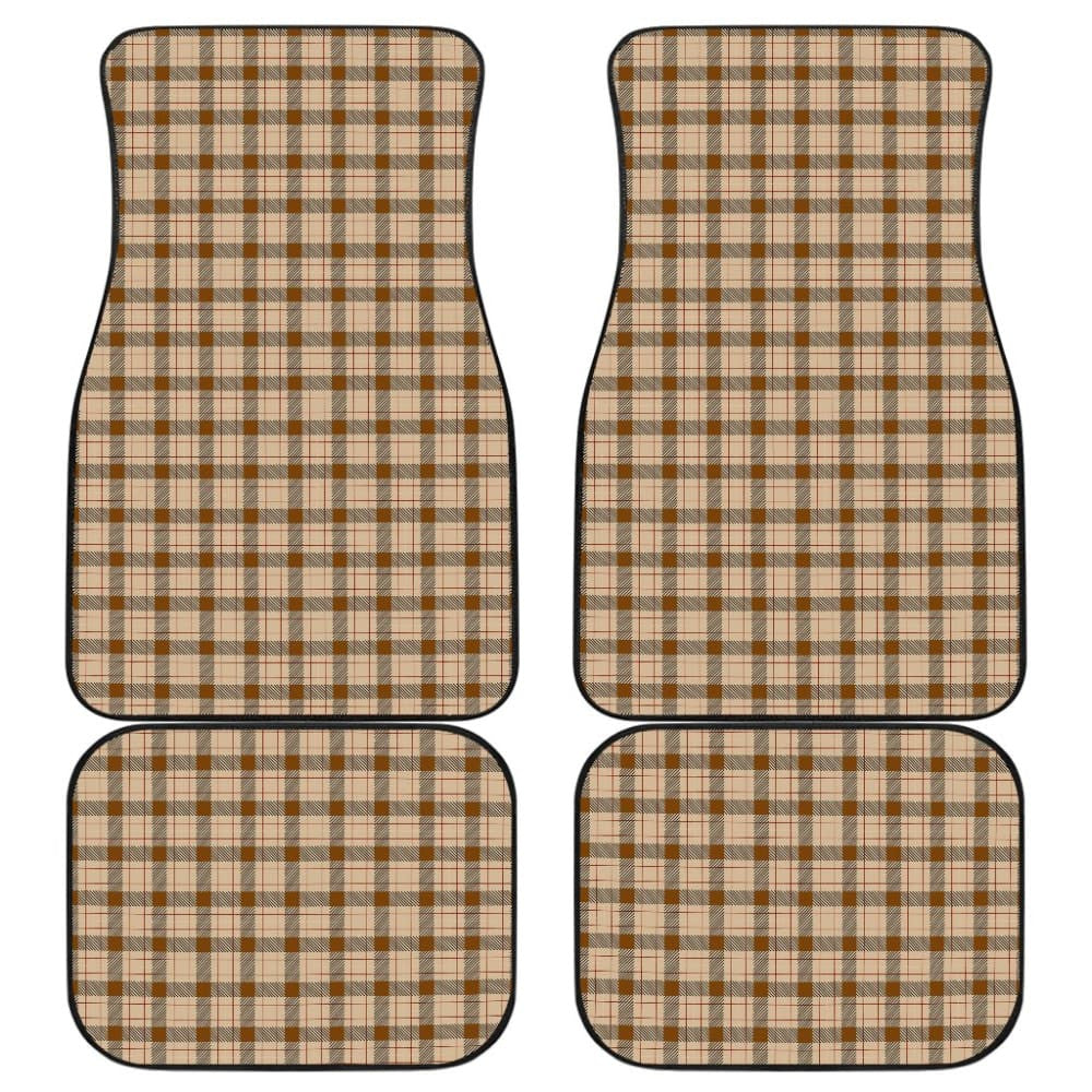 Dark Brown Checked Buffalo Plaid Amazing Car Floor Mats