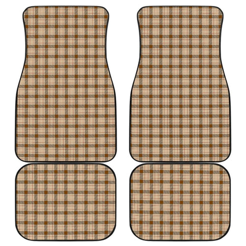Dark Brown Checked Buffalo Plaid Amazing Car Floor Mats