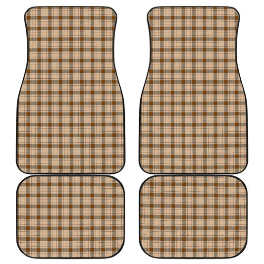 Dark Brown Checked Buffalo Plaid Amazing Car Floor Mats