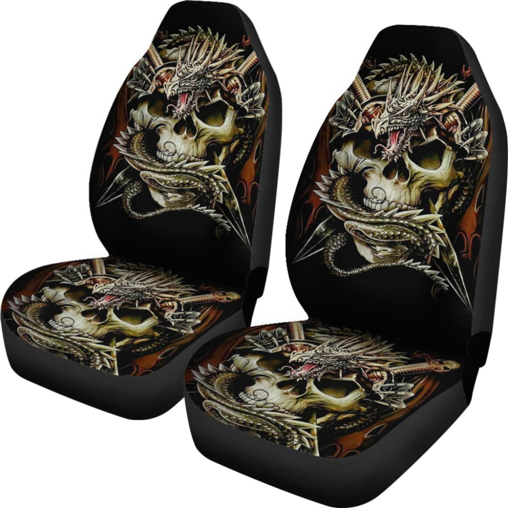 Set Of Skull Dragon Car Seat Covers