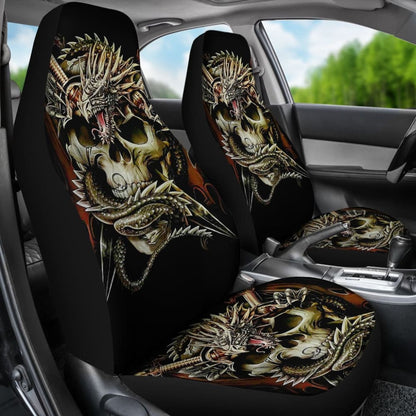 Set Of Skull Dragon Car Seat Covers