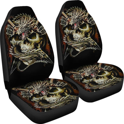 Set Of Skull Dragon Car Seat Covers