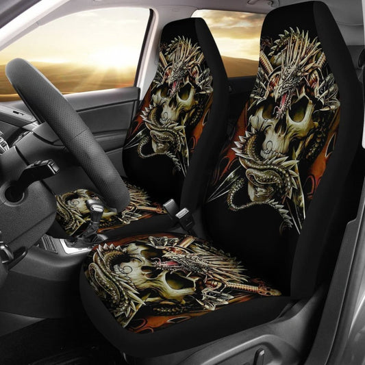 Set Of Skull Dragon Car Seat Covers