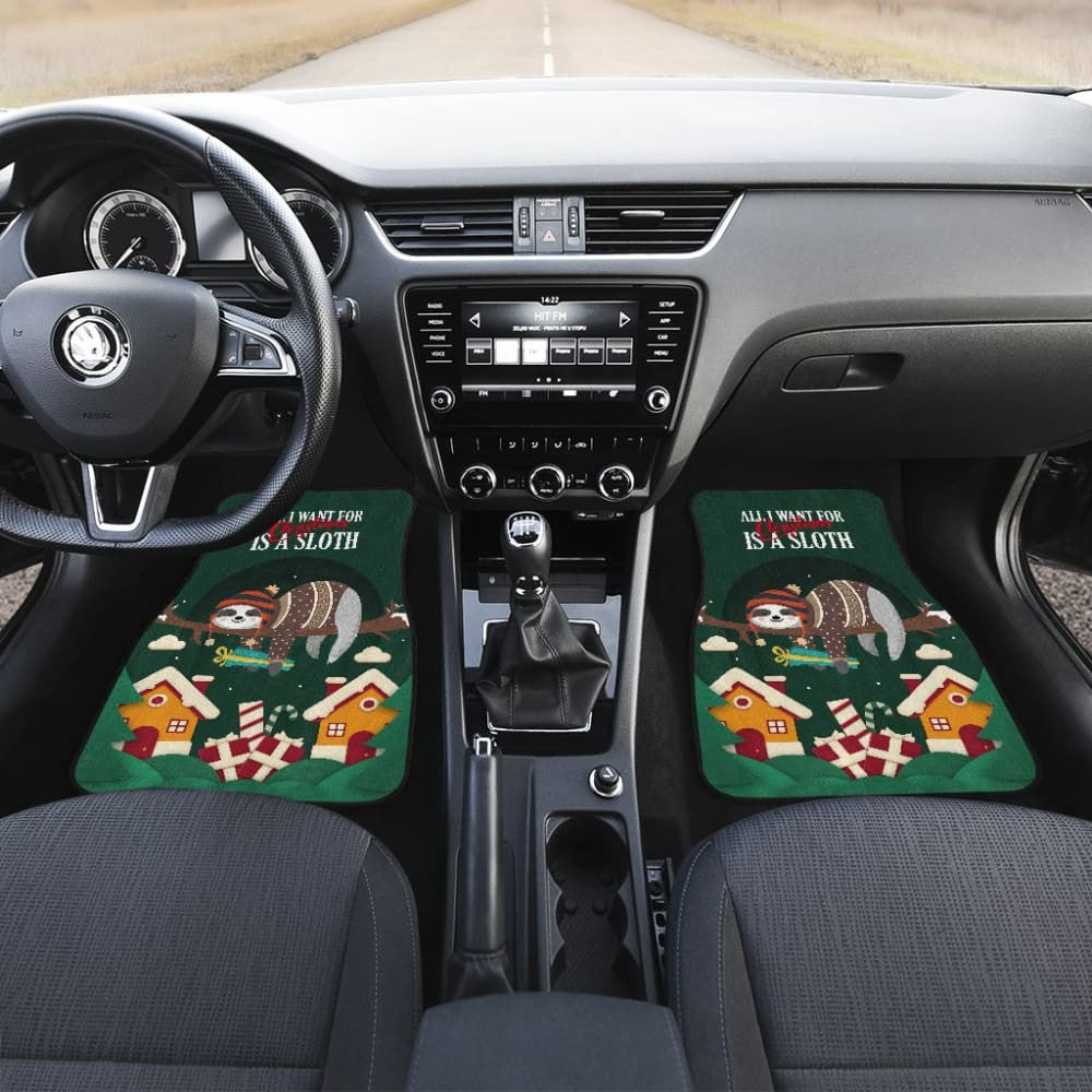 All I Want for Christmas Is A Sloth Car Floor Mats Merry Xmas