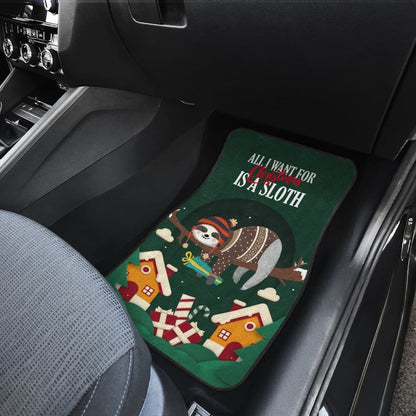 All I Want for Christmas Is A Sloth Car Floor Mats Merry Xmas