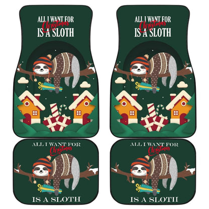 All I Want for Christmas Is A Sloth Car Floor Mats Merry Xmas