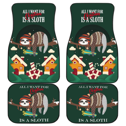 All I Want for Christmas Is A Sloth Car Floor Mats Merry Xmas