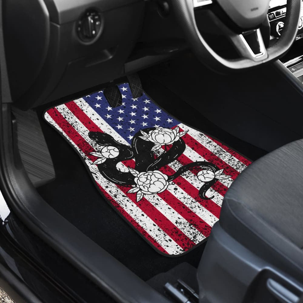 Snake Custom American Flag Car Floor Mats