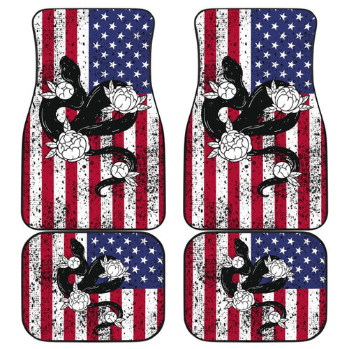 Snake Custom American Flag Car Floor Mats