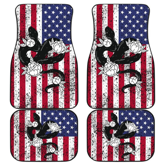 Snake Custom American Flag Car Floor Mats