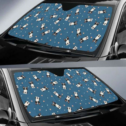 Cute Boston Terrier Dog Spattern Car Auto Sun Shades