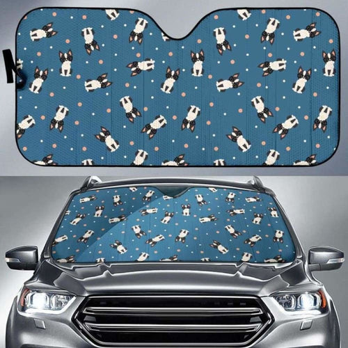 Cute Boston Terrier Dog Spattern Car Auto Sun Shades