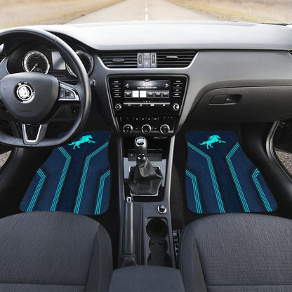 Amazing Turquoise Horse Mustang Custom Metallic Style Printed Car Floor Mats
