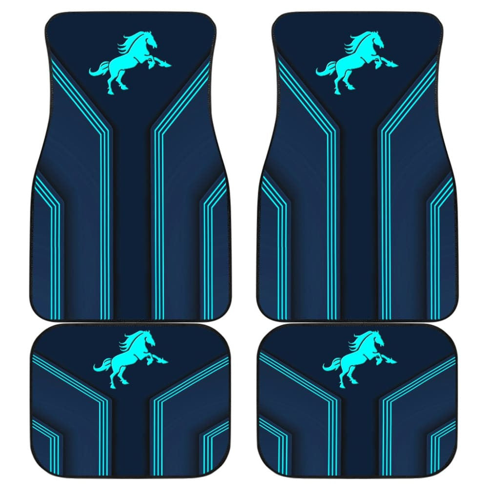 Amazing Turquoise Horse Mustang Custom Metallic Style Printed Car Floor Mats
