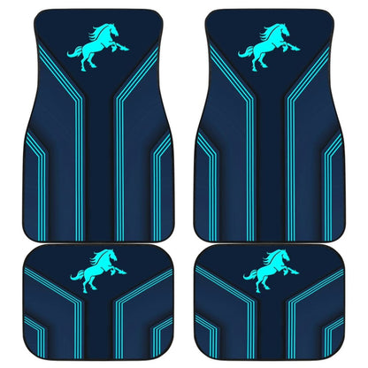 Amazing Turquoise Horse Mustang Custom Metallic Style Printed Car Floor Mats