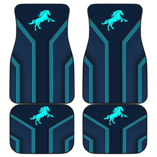 Amazing Turquoise Horse Mustang Custom Metallic Style Printed Car Floor Mats