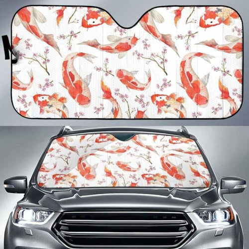 Watercolor Koi Fish Carp Fish Pattern Car Auto Sun Shades