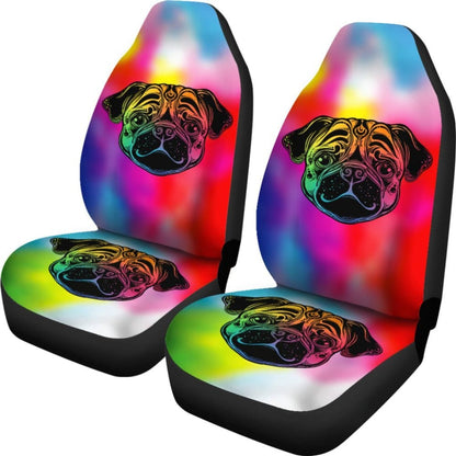 Rainbow Pug Car Seat Covers