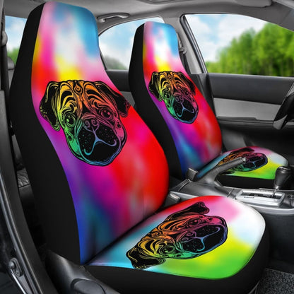 Rainbow Pug Car Seat Covers
