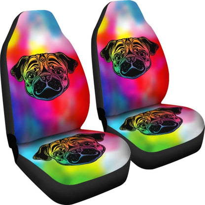 Rainbow Pug Car Seat Covers