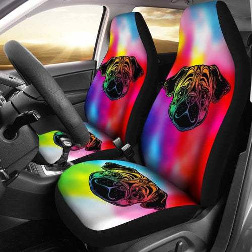 Rainbow Pug Car Seat Covers