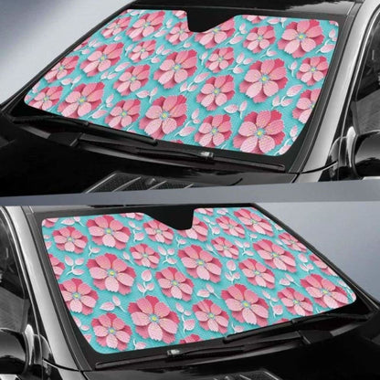 D Sakura Cherry Blossom Pattern Car Auto Sun Shades