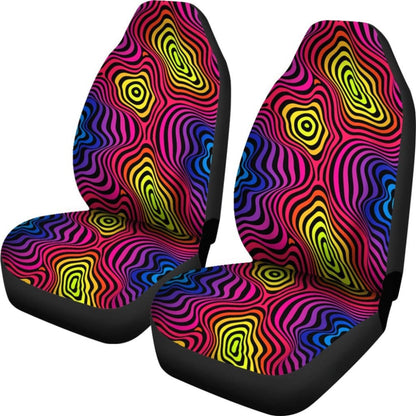Psychedelic Abstract Colorful Rainbow Car Seat Cover
